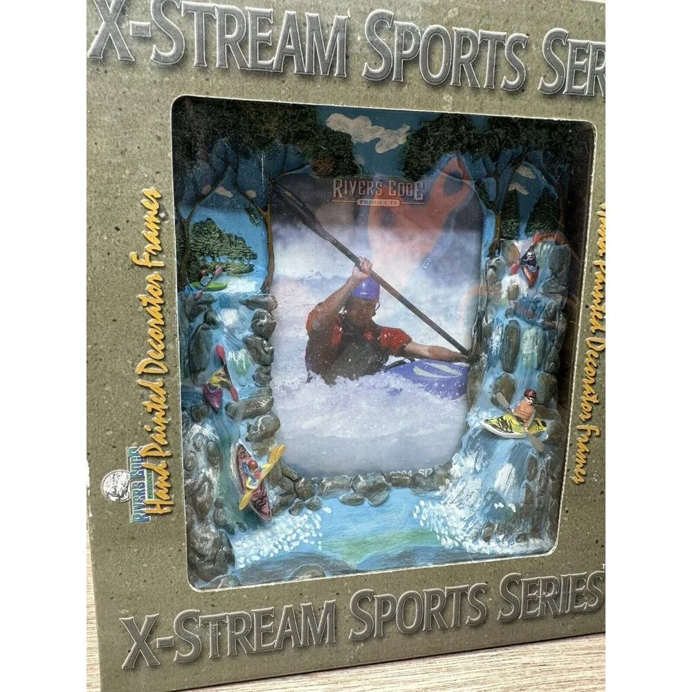 Rivers Edge Whitewater Kayak  X-STREAM SPORTS SERIES Hand Painted Picture Frame